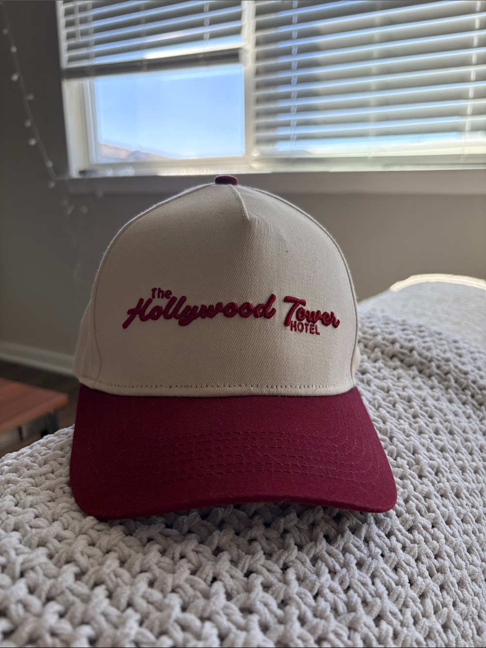 Tower of Terror subtle Disney World Cap - Cream & Burgundy